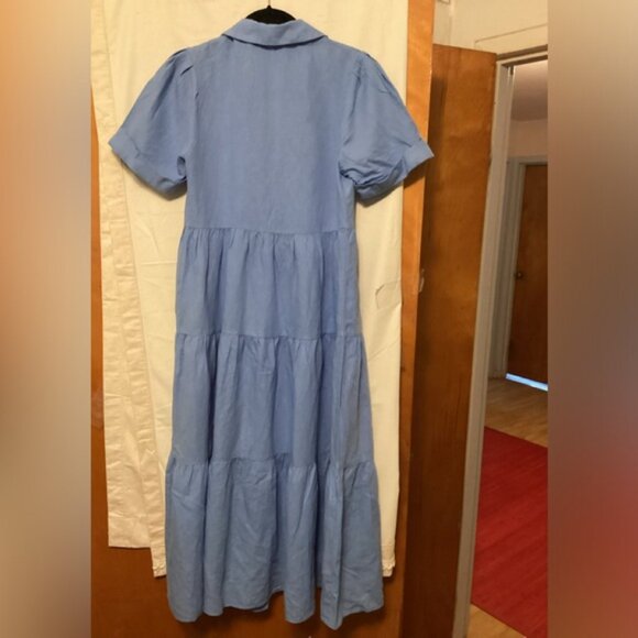 ZARA Join Life Midi Dress Linen Blend Sz XS NWT - Picture 4 of 12